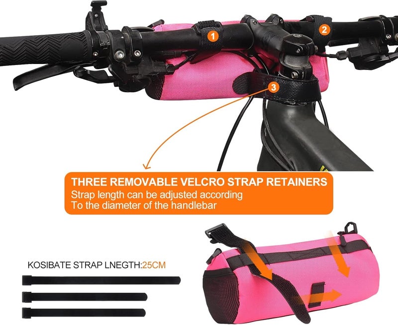 ‎KOSIBATE Bike Handlebar Bag,Bicycle Handlebar bag,Bike Frame Bag with Shoulder Strap,Bicycle Front Bag Fram Storage Roll Bag Mountain Road Bikes Bicycle Accessories, Bike Pouch for Bicycle ( - Image 4